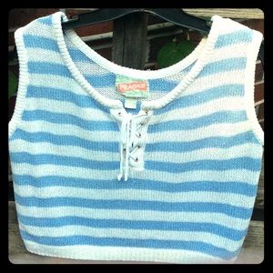 Vintage FRAGILE Cropped Sweater Tank Top L